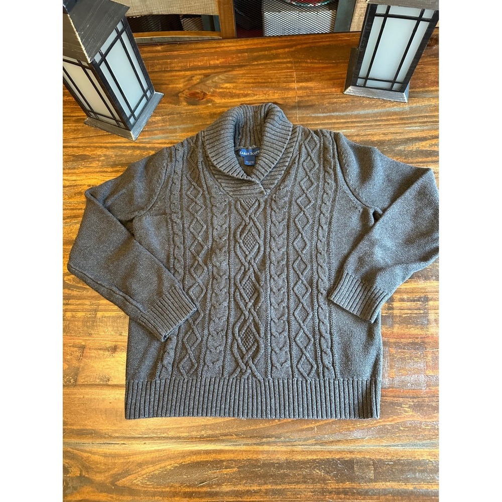 Karen Scott Sweater‎ Gray Cotton Woman's Small
